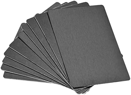 Uxcell празна метална картичка 100x60x0.5мм анодизирана алуминиумска плоча за DIY ласерско печатење гравура црни 10 компјутери