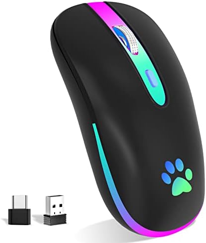 FUWANG Безжичен Глушец, LED БЕЗЖИЧЕН Bluetooth Глушец НА ПОЛНЕЊЕ, Пренослив USB Оптички 2.4 G Безжичен Bluetooth Два Режим Компјутерски Глувци