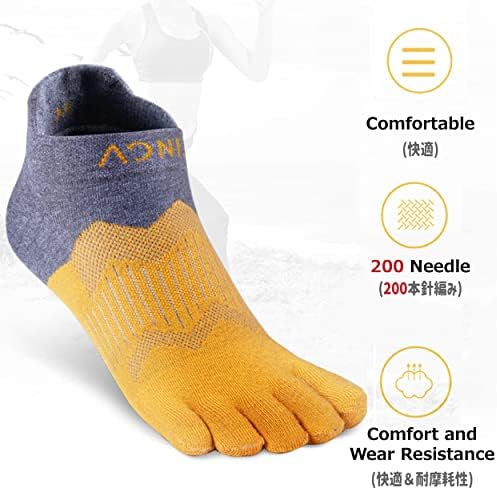 Чорапи на пети од азарксис Пет чорапи со прсти без шоу -екипаж атлетски чорапи лесни за мажи жени кои трчаат патека