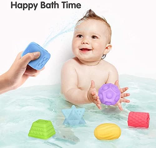 Rohsce текстурирана мулти -боја мека топка постави сензорни топки за бебе новороденче 3 6 9 12 18 месеци