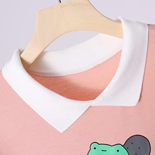 CM C&M WODRO жени жаби џемпер графички естетски преголема облека за пулвер каваи маица со долг ракав со џеб