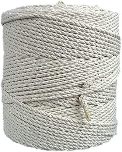 MB Cordas Macrame Corde 4 mm * 284 Yd - 3ply памучно јаже за Macrame Dream Catcher, Wallид виси, растителни закачалки, завиткување