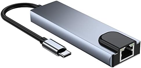 FAMKIT 5 ВО 1 USB C Центар Тип C Мултипорт Адаптер СО 100m Етернет Порта 4K HDMI-Компатибилен Порта 2 USB Порти 87W Pd Порта