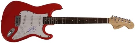 Bonо Бонамаса потпиша автограм со целосна големина тркачки автомобил Црвен Fender Stratocaster Electric Guitar W/ James Spence