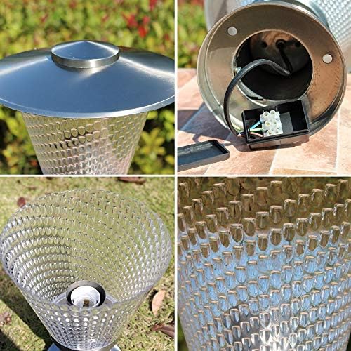 Iifas сребрен не'рѓосувачки челик надворешен водоотпорен водоотпорен E27 акрилни пост светла модерни едноставни европски колумни ламби градина