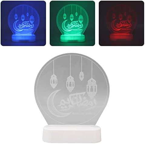 Еид Рамазан светло LED RGB LED 3D Base Moon Star LED светла декор за декор за домашна спална соба