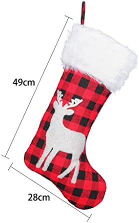 ГАНФАНЕР 3 ПКС Божиќни порибни торби за подароци Божиќна декорација за домашен носител на бонбони плетени чорапи