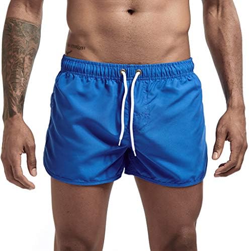 Менс шорцеви цврсти панталони во боја и шорцеви за сурфање на плажа летни обични тенок фит панталони