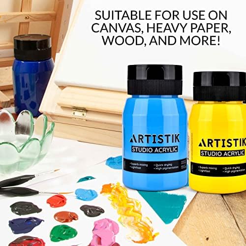 Artistik Акрилна боја 500 ml када - акрилни бои со висок пигмент и долготрајни брилијантни и живописни бои Професионална и аматерска сликарска