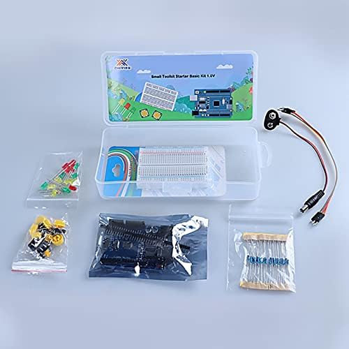 Комплет за електронски стартер Huayuxin DIY наменет за комплет Uno Arduino, комплет за електроника на колото од 12-во-1 Ver.A, програмабилно