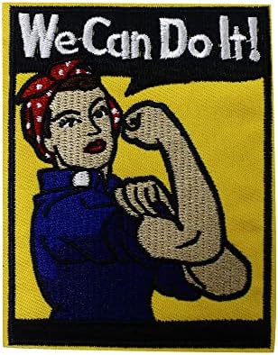 DailyCarry Rosie Riveter везено железо на шиење на лепенка можеме да го направиме тоа декоративно лепенка за ранец за облека со капаци 7.9x6.9cm/3.1x2.7inch