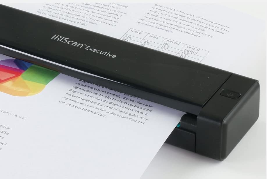 ИРИСАН Извршен 4 Дуплекс преносен мобилен документ и приходи Преносен скенер за бои USB напојување, 1 клик скенирање на PDF, целосен OCR