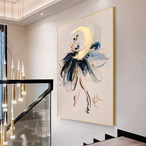 Дубао танцувачки фигури Апстрактна рачно насликано масло сликарство со голема големина wallидна слика хотелска декорација