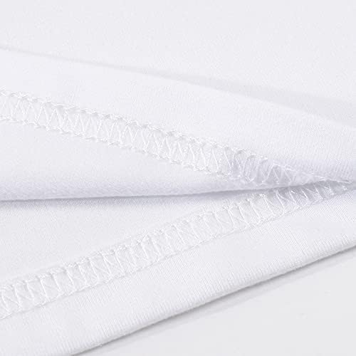 ОКБА 5 парчиња сублимација празни маици со тркалезни јаки кратки ракави возрасни бели полиестерски маици