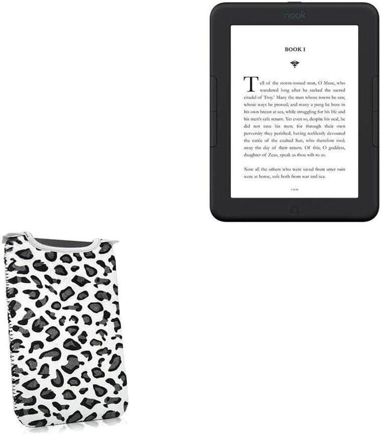 Case Boxwave Case компатибилен со Barnes & Noble Nook Glowlight 4 - Снежен леопард кадифен лизгач, животински леопард печати залепен мек