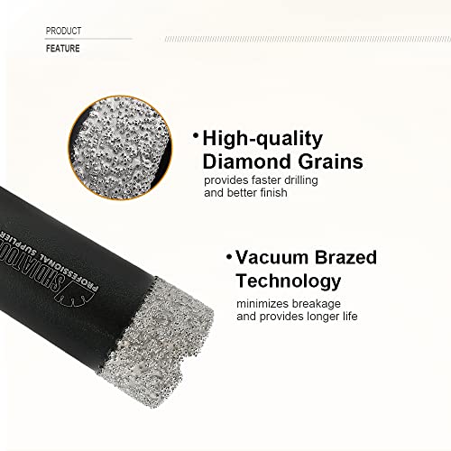 Shdiatool 1- инчен дијамантски плочки за плочки, плус адаптер за SDS за порцелијански мермерни керамички тули камења
