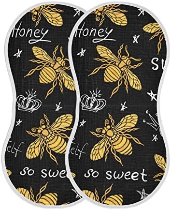 Yyzzh пчела кралица злато везење печати муслински крпа за бебе за бебе