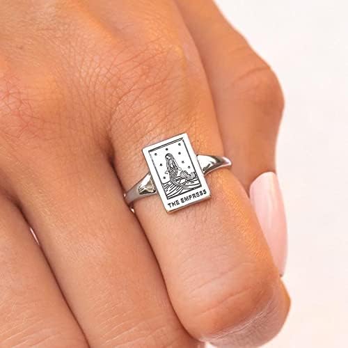Ttndstore гроздобер тарот картички прстени за жени сирена на царицата Сонце Месечина прстен прилагодлив отворен манжетни прстени накит Анило