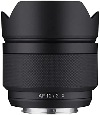 Samyang AF 12mm f/2.0 АВТОМАТСКИ ФОКУС APS-C Компактен Ултра Широк Агол Објектив За Fujifilm X, Црна