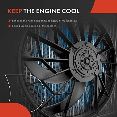 Собрание на вентилаторот за ладење на радијаторот А-Премиум, компатибилен со Ford Fiesta 2011-2019 1.6L, заменете го F03115186,