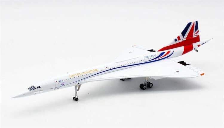 Inflate 200 UK Flag Concorde ZZ888 со Stand Limited Edition 1/200 Diecast Aircraft претходно изграден модел