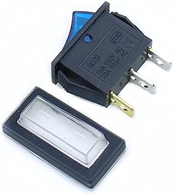 Ezzon 1PCS KCD3 прекинувач за напојување 15A/20A 125V/250V 3 Pin Rocker Switch Switch White's Clear Silicone водоотпорен Заштит на обвивката