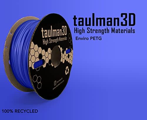 Taulman3d Petg Рециклирана филамент 1,75мм, потрошен материјал за 3Д печатач, количка од 1 кг, рециклирана Enviro Petg, Fit Most FDM печатач