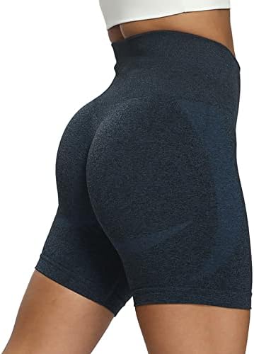 Контура на Aoxjox Беспрекорни шорцеви за жени со високи половини за вежбање шорцеви салата за велосипедисти шорцеви плен што работи