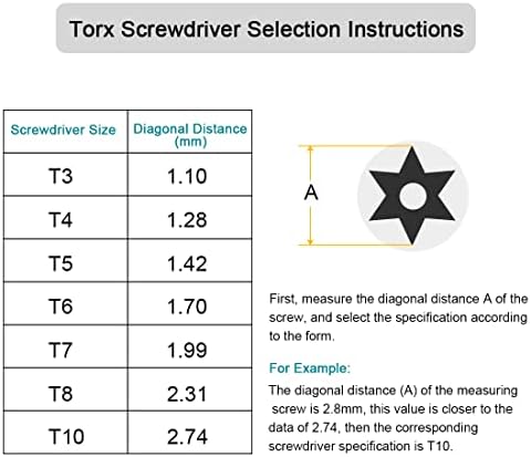 Uxcell Torx Screwdriver, T7 S2 знаме на знамето на возачот на клучот на клучот на клучот на клучеви 2 компјутери 2 компјутери