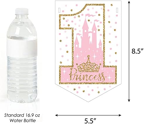 Голема Точка На Среќа 1-ви Роденден Мала Принцеза Круна-Розова И Златна Принцеза Прва Роденденска Забава Банер-Украси За Забави-Среќен 1-ви