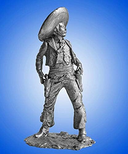 Мексико стрелец подготвен да отпушти 17-19 век 1/32 Скала Неизвршен калај фигура Див Запад Рачно изработена минијатурна минијатура