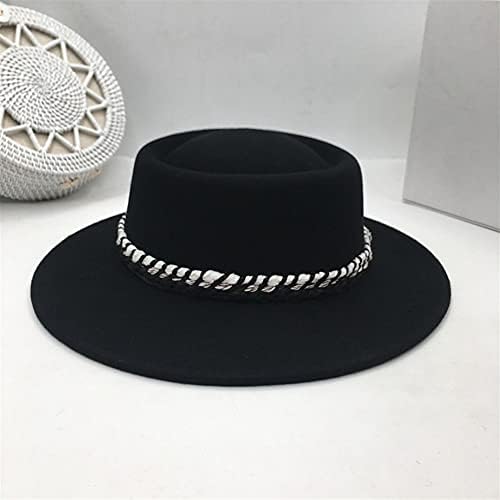 Леж класична црна волна рамна капа мода мода широко распространетост капи за мажи и жени слободно време се чувствуваат капа Панама