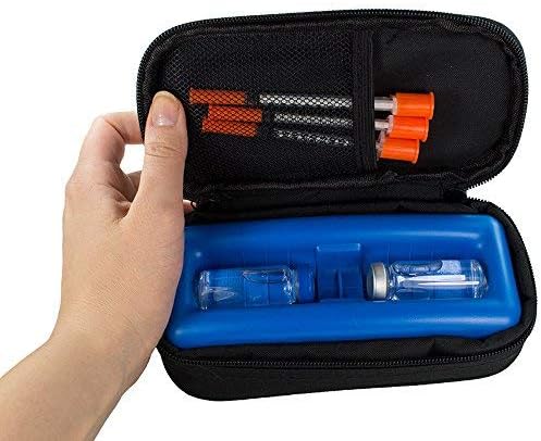 Chillmed Micro Cooler Bag - Дијабетична инсулинска шишенце за носење куќиште за патувања со повторно замрзнување на мраз пакет - до 12