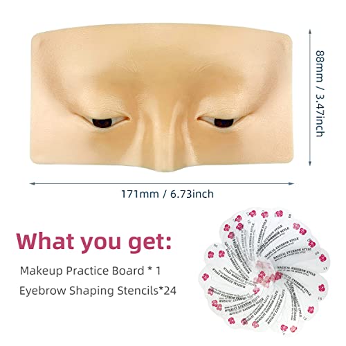 Практика за шминка Манекенска табла за козметологија на сенка/веѓи, стап за сенка за очи, вежбајќи кукла за кукли за шминка за почетници,