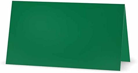 Картички за зелено место - рамен или шатор - 10 или 50 пакувања - бел празен фронт со цврста граница во боја - табела за поставување