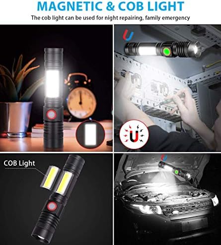 Тактичка фенерче за полнење на VNINA, USB магнетни светилки со светло за блиц на пајажина - 4 модели, зумирање, водоотпорна,