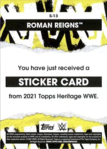 2021 Топс наследство WWE Superstar налепници S-13 Roman Reigns Rignling Carding Card