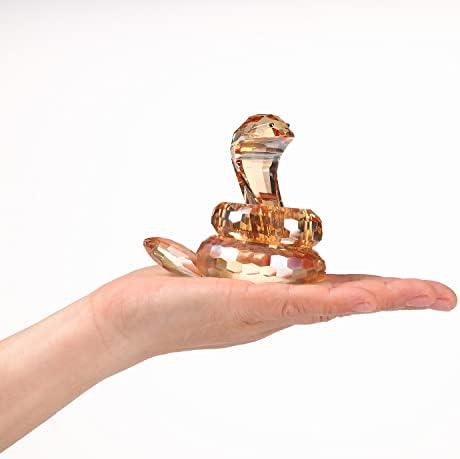 Кристална кобра змија ракотворби украси фигурински уметности за колекција на животни статуа колекционерски подароци за домашни украси