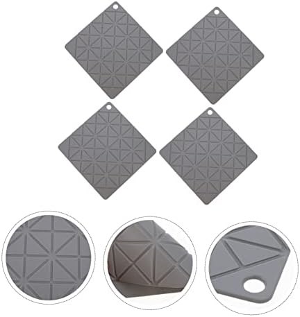 Luxshiny 4pcs образец PlaceMat Silicone Pot Shaters, чинија топла подлога за табела за декорација против лизгање саксија сад додаток за домаќинство