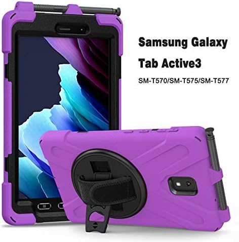 Серија на таблети компјутерски случаи со три-во-едно отпорен на школка, компатибилна со Samsung Galaxy Tab Active 3 T570/T575, доказ