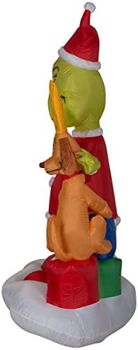 Gemmy 6 'Airblown Grinch и Max w/Presents Christmas Christmas надувување