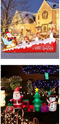 9,5 БОНСТ КОРИСНИОТ надувување Дедо Мраз со дрво и снешко и 13 метри Божиќни украси за надувување - гигант Божиќ Дедо Мраз со надувување на