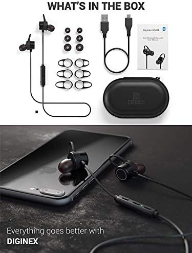 Diginex Bluetooth Слушалки Безжични Магнетни Слушалки Спорт Слушалки За Водење IPX7 Водоотпорни Слушалки 9 Часа Играње Висока Верност