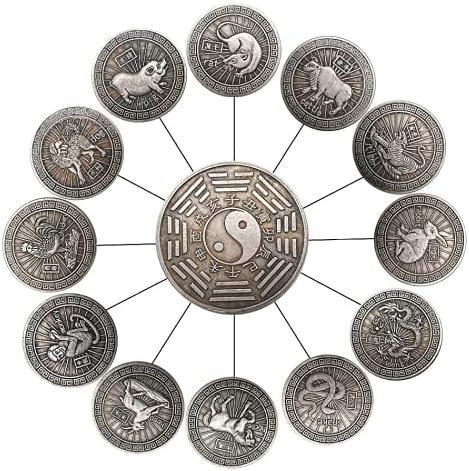 Kocreat Constellation Star Sign Sign Кинески хороскопски знак среќна монета Морган монета слобода хобо монета сувенир монета
