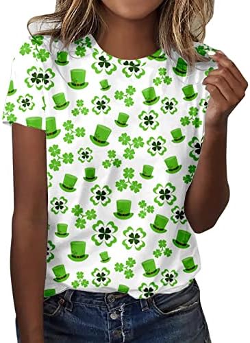 Athенски атлетски носат женски модни модни кратки ракави врвни модни печати маица Топ Св Патрик Денот блузи