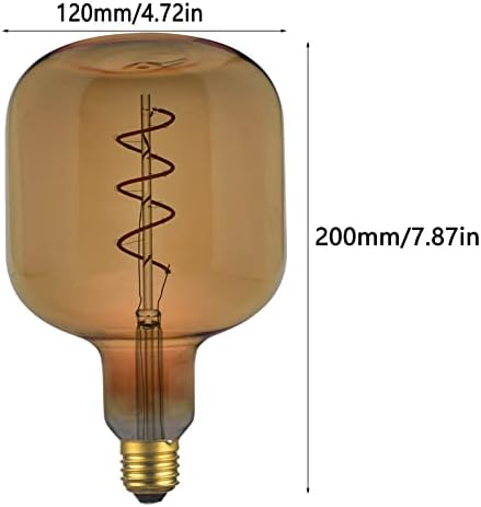 Lxcom Осветлување Голема Декоративна Сијалица 4W U120 Глобус Затемнувачки Преголеми Светилки Од Едисон Спирално Влакно Топло Бело