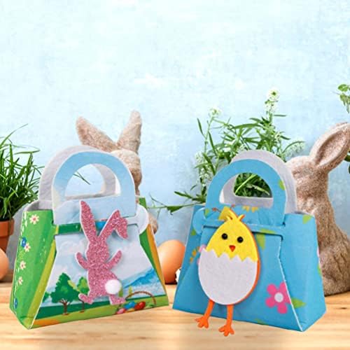 Абаодам Мало Девојче чанта 3 парчиња Велигденски Торби За Подароци Почувствувани Торби За Бонбони Торби За Зајаче Пилешко Добрите