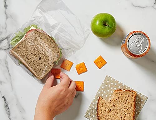 АПК пластични сендвич кеси со флип и усна, 6,5 x 7,5 инчи, пакет од 2000 чисти преклопени врвни сендвичи, сендвичи со сендвичи, со дебелина