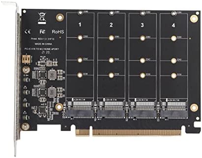 NVME M. 2 ДА PCIE X16 Адаптер, 4 Порти 32Gbps M. 2 NVMe SSD На PCIe X16 Адаптер Поддршка 4 NVME PCIE SSD, M. 2 ДА PCIE X16 Хард Диск Читач