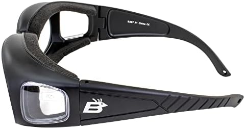 Birdz Eyewear Swallow Photochromic над очилата Очила за моторцикли црна рамка чиста да пушите леќи